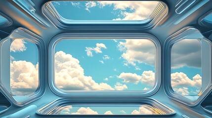 Fototapeta premium Urban skylights arranged in a repeating seamless design.