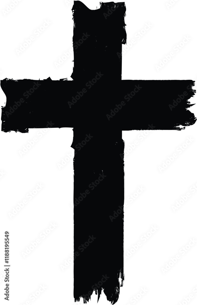 Aufkleber textured religion cross . christian cross . vector cross with rough edges