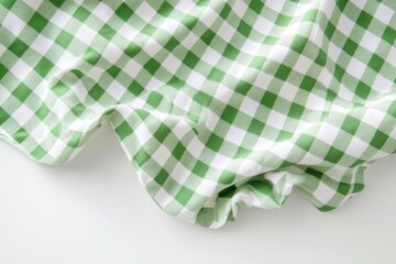 Green gingham fabric texture background. (1)