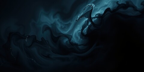 Abstract Swirling Patterns of Dark Blue and Gray Hues Create a Surreal and Dreamy Atmosphere