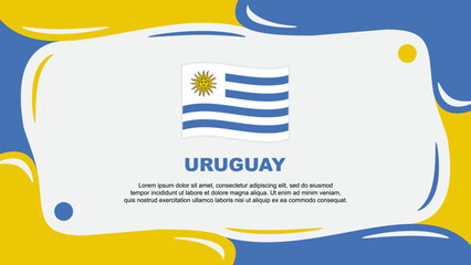 Uruguay Flag Abstract Background Flat Design Template. Uruguay Independence Day Banner Wallpaper Vector Illustration. Uruguay Illustration