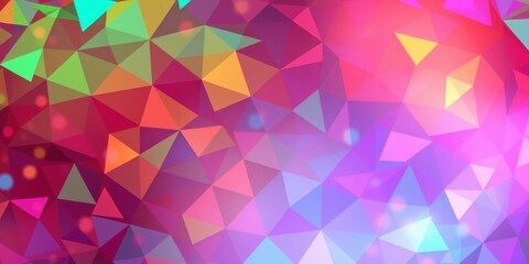 Abstract Geometric Pattern with Colorful Triangles and Shimmering Lights
