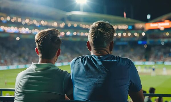 cricket fans watching cricket match in stadium 4k Video