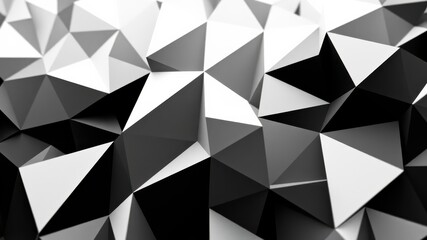 Abstract Black and White Geometric Pattern Composed of Interlocking Triangles