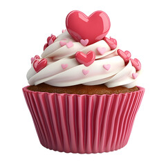 3D Valentine's Cupcake
