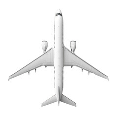 Realistic airplane isolated on transparent background. Travel icon.
