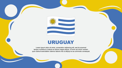 Uruguay Flag Abstract Background Flat Design Template. Uruguay Independence Day Banner Wallpaper Vector Illustration. Uruguay Vector