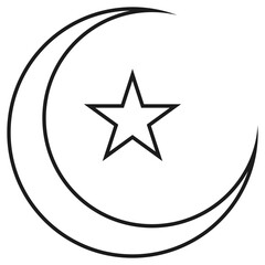Star and moon outline icon