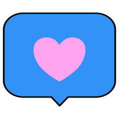 chat bubble love icon