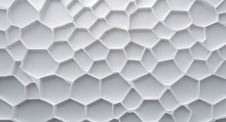 Naklejka premium Clean white hexagonal grid with subtle shading creating a refined design in white pattern background