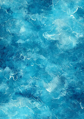 Obraz premium A Captivating Abstract Background Showcasing the Pure Turquoise Texture of Ocean Waves and Gentle Foam, Perfect for Creating Stunning and Serene Vertical Wallpapers. Generative Ai