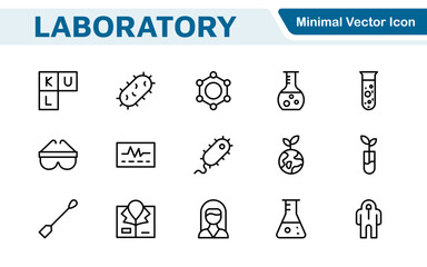 Laboratory Icon Set. A meticulously designed collection of icons for scientific research, experimentation, and research presentations to convey professionalism and innovation.
