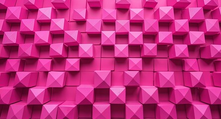 Obraz premium Pink squares arranged into a checkerboardstyle pattern offering a playful look in pink pattern background