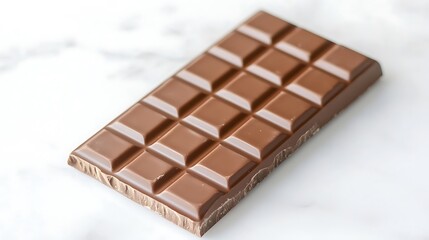 A gourmet chocolate bar isolated on a clean white background for confectionery ads.
