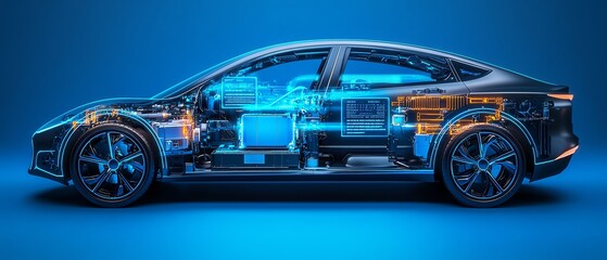 Detailed view of high-tech vehicle design.