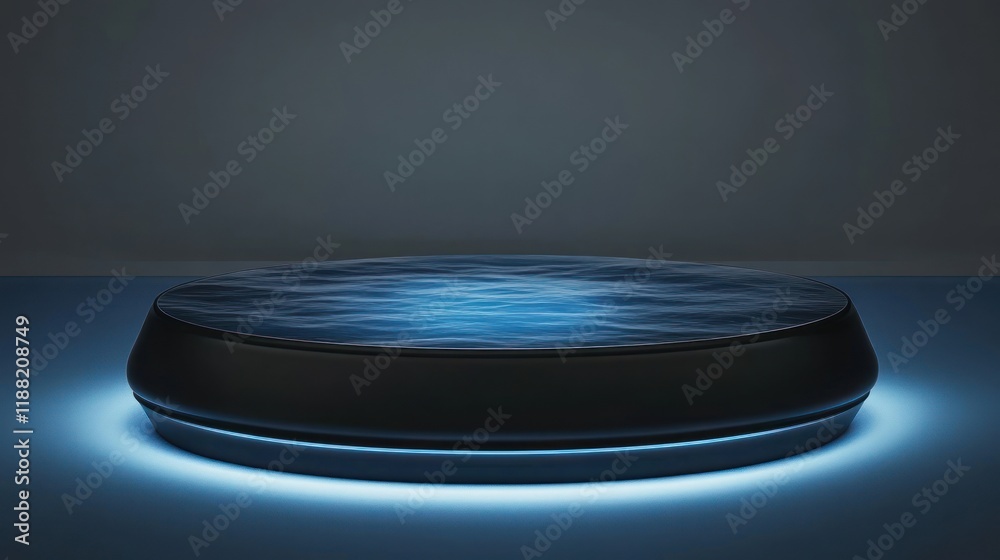Aufkleber illuminated circular platform displaying simulated water
