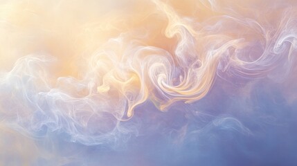 Abstract Swirling Pastel Cloudscape Artistic Design