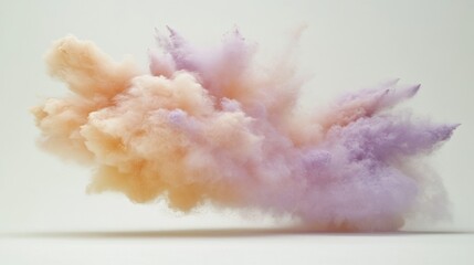 Peach and lavender powder explosion cloud art