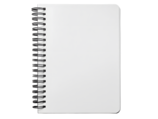 Empty Spiral Notebook Mockup on Minimalist Workspace Desk