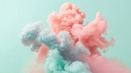 Pastel Pink and Teal Smoke Cloud Formation
