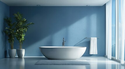 A modern bathroom with sleek design and high-quality fixtures, showing a serene, minimalist space 