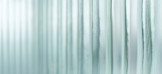 Obraz premium Textured glass surface with vertical lines creating a soft, diffused light effect, ideal for modern interior design and architectural applications, copy space for text