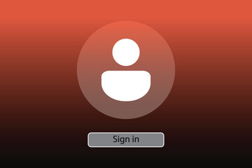 User icon modern sign in screen with user icon. User friendly sign in screen displaying.