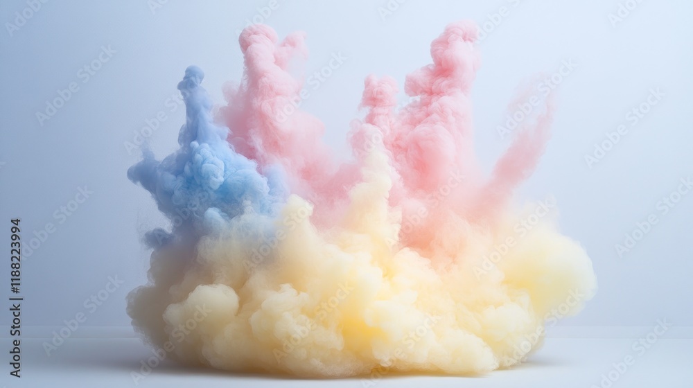 Aufkleber pastel colored ink explodes in water forming clouds