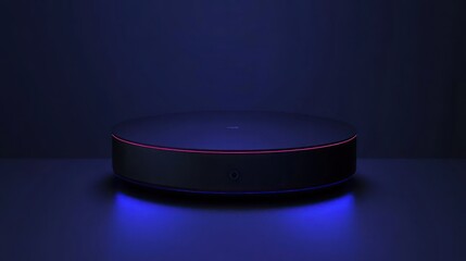 Illuminated Cylindrical Device on Dark Background