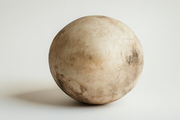 Fototapeta premium Round artisan bread loaf with rustic crust on neutral background
