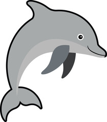 Vector illustration of Bottlenose Dolphin isolated on white background.