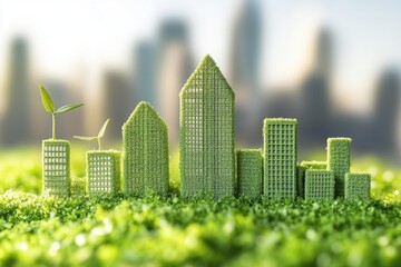 Green buildings represent sustainable architecture in a modern urban landscape focused on eco-friendly development