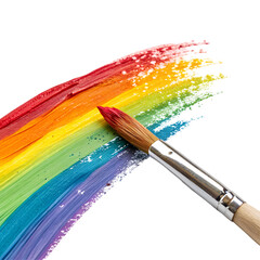 Obraz premium A colourful brush stroke isolated on white background.PNG transparent. 