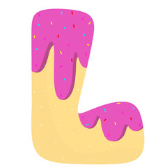 English donut letters cute clipart