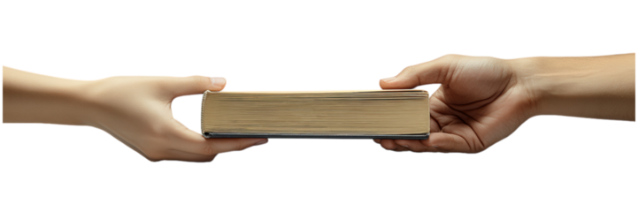 Teacher presenting a book to a student, engaging exchange, bright setting, emphasis on learning and encouragement