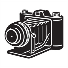 Vintage Camera silhouette Design, Photo Camera Vector illustration, 