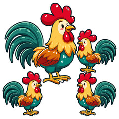 rooster isolated on white