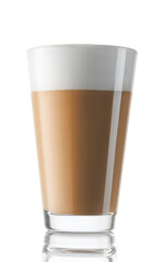 cappuccino in glass isolated on white