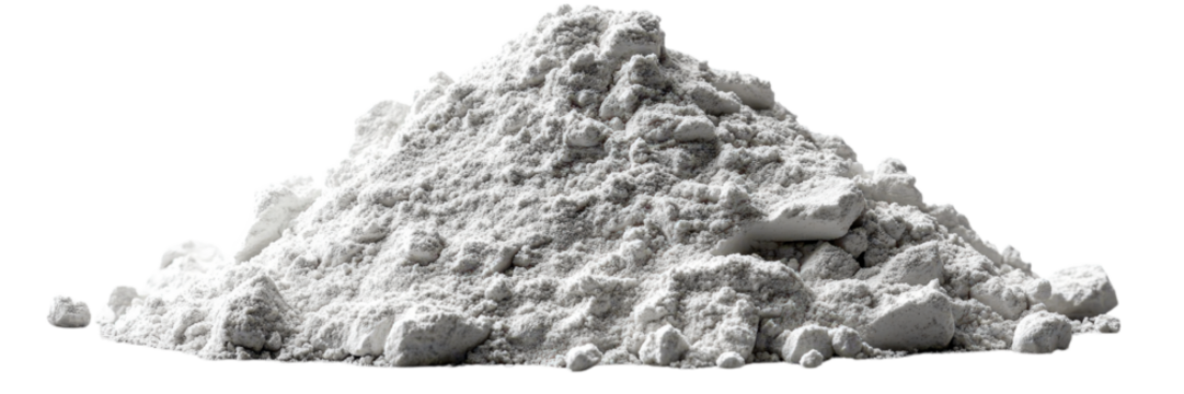 Pyramid of Cement Powder, minimalist composition, stark white backdrop, emphasizes texture and form, modern industrial aesthetic