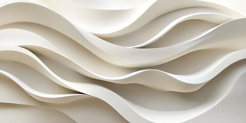 Obraz premium Abstract white waves, flowing design, elegant background, modern art, website design