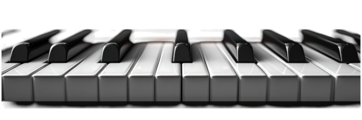 Minimalist Piano Keyboard Design, sleek black and white aesthetic, elegant simplicity, modern art influence, perfect for music-themed decor