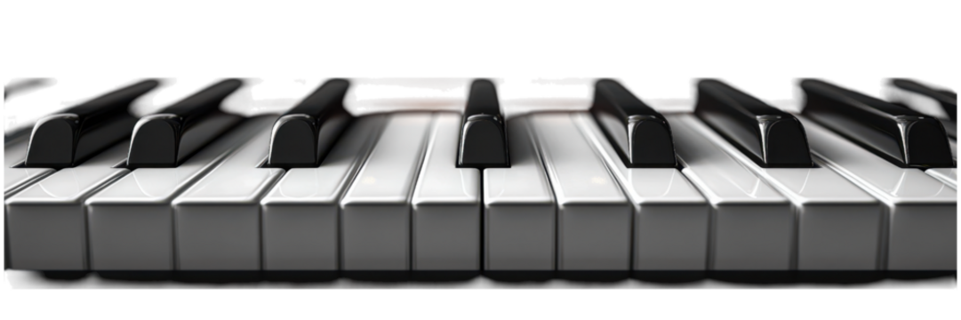 Minimalist Piano Keyboard Design, sleek black and white aesthetic, elegant simplicity, modern art influence, perfect for music-themed decor - Powered by Adobe