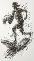 Fototapeta premium The Virtual Treadmill, Internet Gaming Disorder