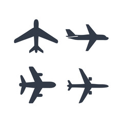 Airplane Icons Vector Set – Perfect for Travel and Aviation Graphics