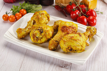 Roasted Chicken leg drumsticks with curry sauce