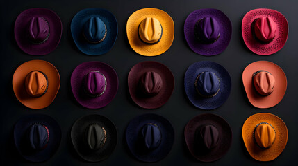 A pair of cutout cowboy hats