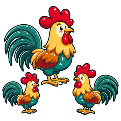 rooster isolated on white