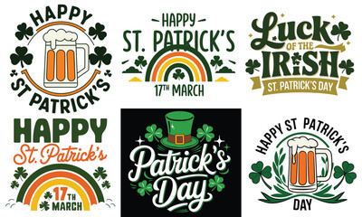 St. Patrick's Day T-Shirt Design Bundle - Fun Irish Themes Graphics