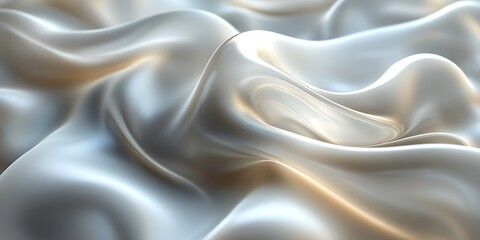 Fototapeta premium Smooth white fabric folds, elegant texture. Design background