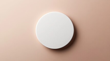 Blank White Round Patch Mockup from Top View, Ideal for Logo Design or Branding Applications in Creative Projects. 
